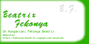 beatrix fekonya business card
